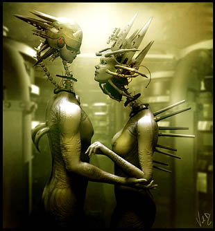 Alien romance in fantasy art