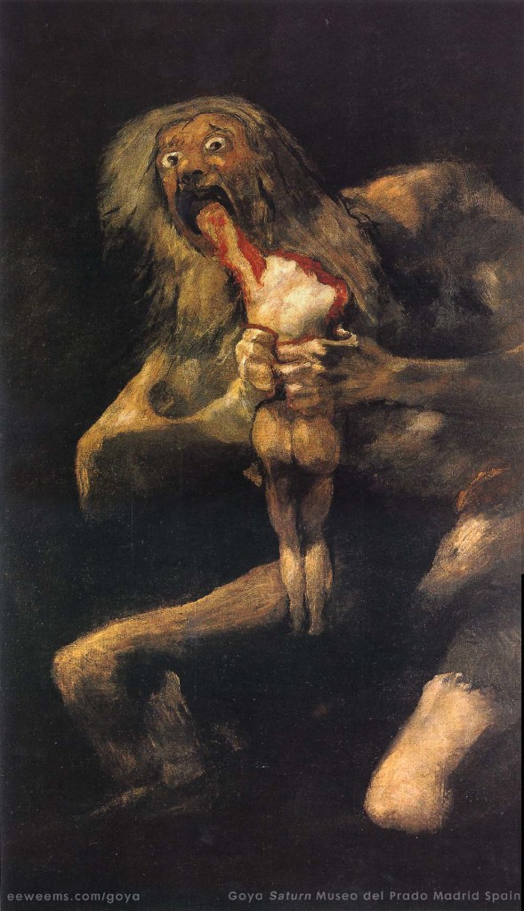 The painting SATURN by the Spanish artist GOYA.